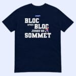 T-shirt bleu marine Bloc après bloc jusqu’au sommet à plat