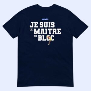 T-shirt bleu marine Je suis le maître du bloc à plat