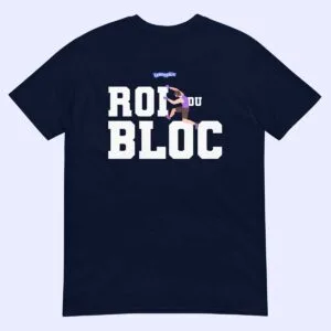 T-shirt bleu marine Roi du bloc à plat