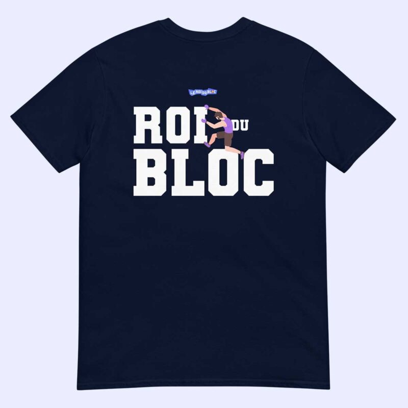 T-shirt bleu marine Roi du bloc à plat