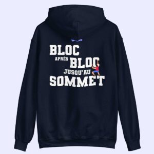 Sweat à capuche bleu marine Bloc après bloc jusqu’au sommet à plat