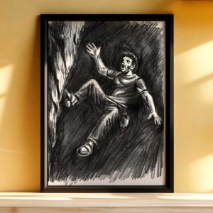 Dessin grimpeur homme