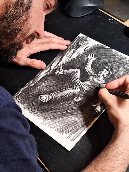 Dessin d'un grimpeur