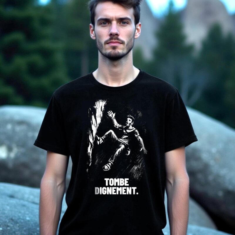 Grimpeur portant le t-shirt Tombe dignement