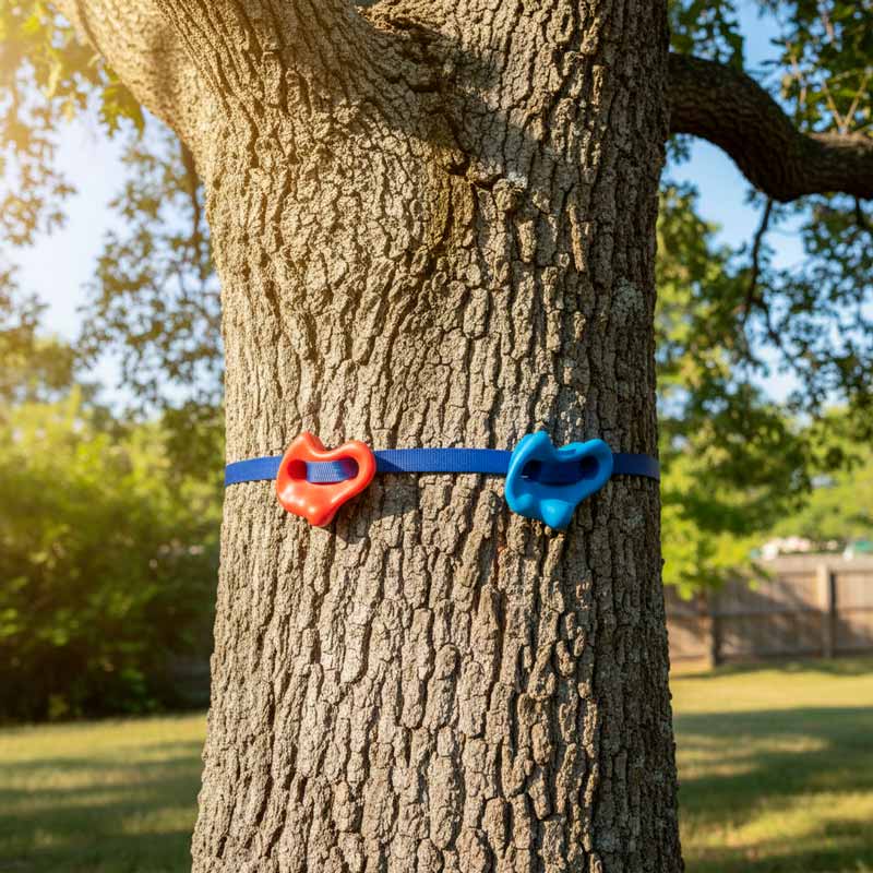 Prises d'escalade sur arbre pour renforcement musculaire