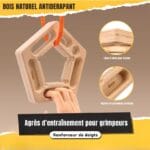 Agrès entrainement pour grimpeurs en bois naturel - renforceur de doigts