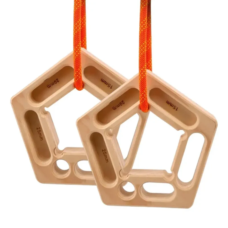 Lot de deux agrès d'escalade en bois avec la corde incluse