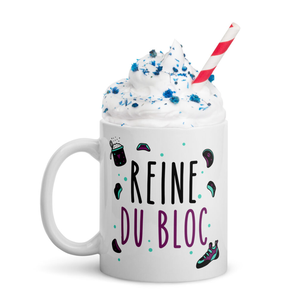 Tasse pour grimpeuse Reine du bloc, avec chantilly