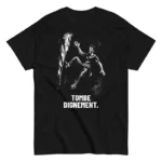 T-shirt Tombe dignement vue produit sur fond blanc