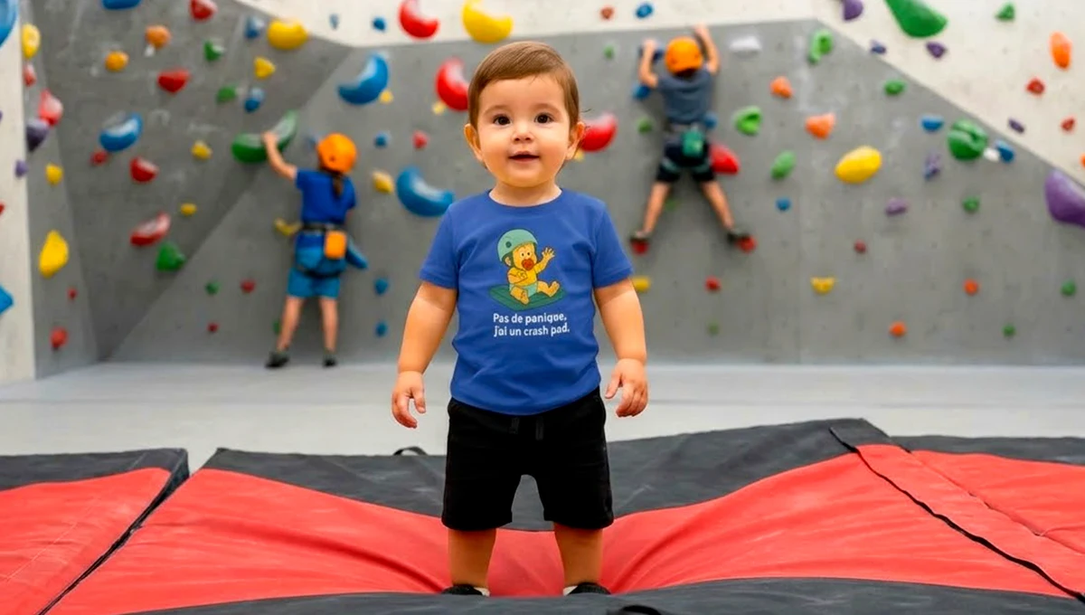 Cadeau escalade enfant — t-shirt bébé grimpeur