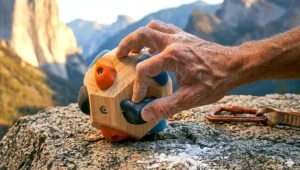 Entraînement des doigts pour l'escalade avec un bloc de préhension en bois